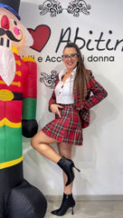 Gonna con pantaloncino tartan