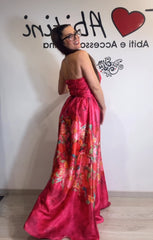 Abito sara fiori fondi fucsia