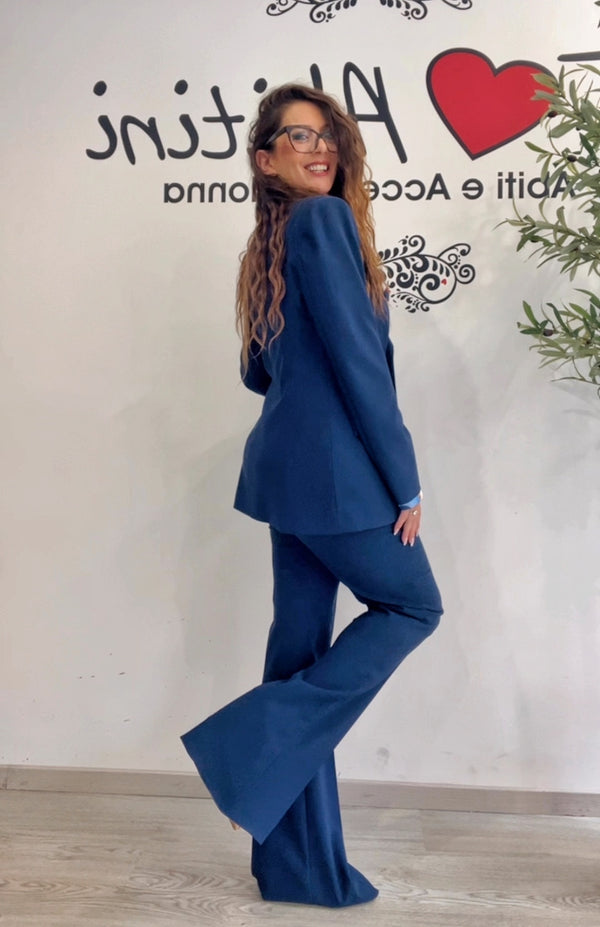 Tailleur blu doppio petto Ferrone