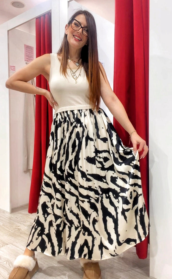 Abito gonna fantasia