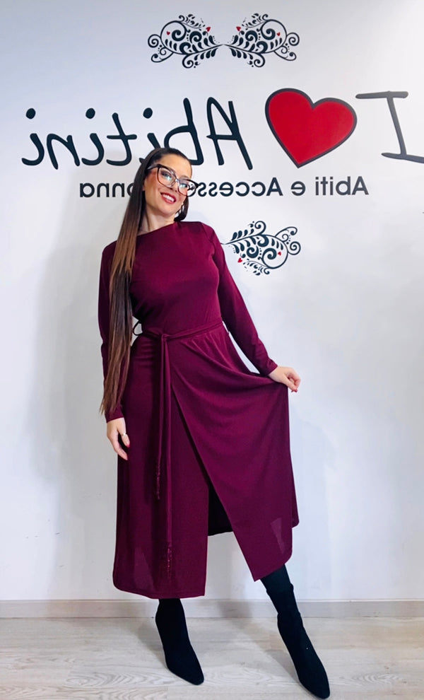 Abito liza vari colori cinturina strass