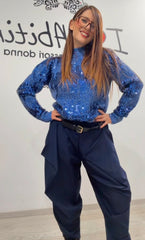 Maglione paillettes blu, Ferrone