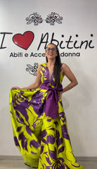 Abito bezz lime e viola