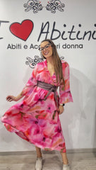 Abito liza fucsia fiori