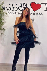 Abitino frange nero e rosso lum