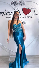 Abito sirena corpetto strass