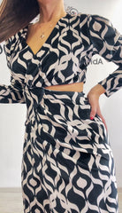 Abito ciniglia bianco e nero ellei