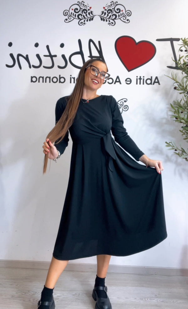 Abito liza nodo bordeaux e nero