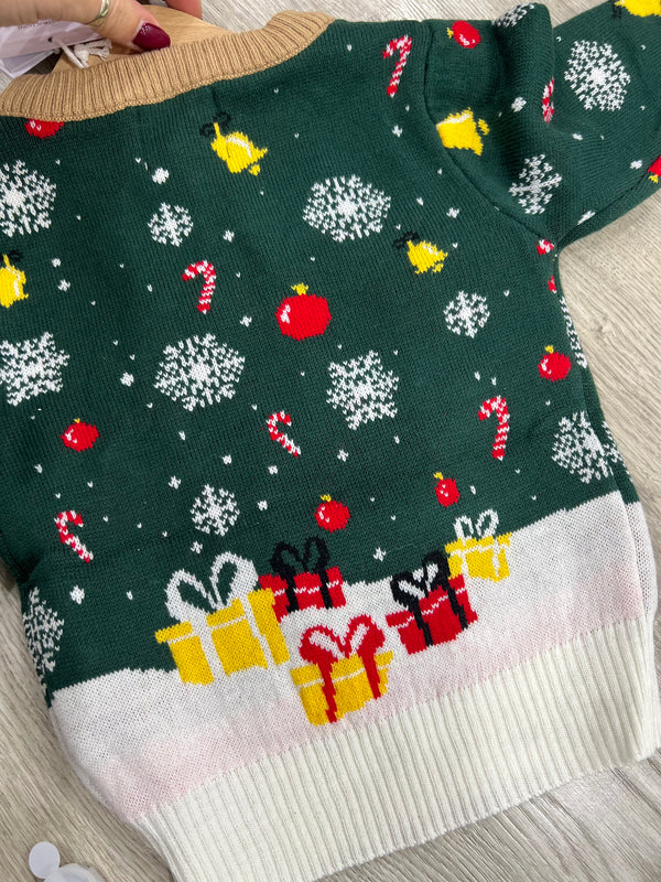Maglione Natale bimbo bimba luci led Santa Christmas