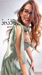 Abito fiocchi salvia