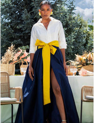 Abito bezz cintura gialla