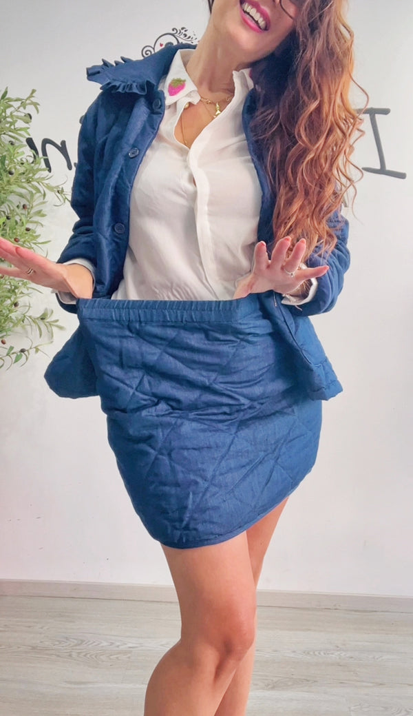 Gonna trapuntata jeans fantastica