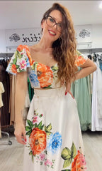 Top fiorì arancio sara