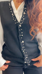 Gilet strass nero kor