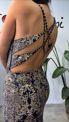 Sirena blu glitter oro
