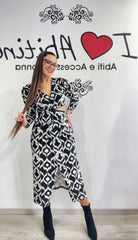 Abito ciniglia bianco e nero ellei