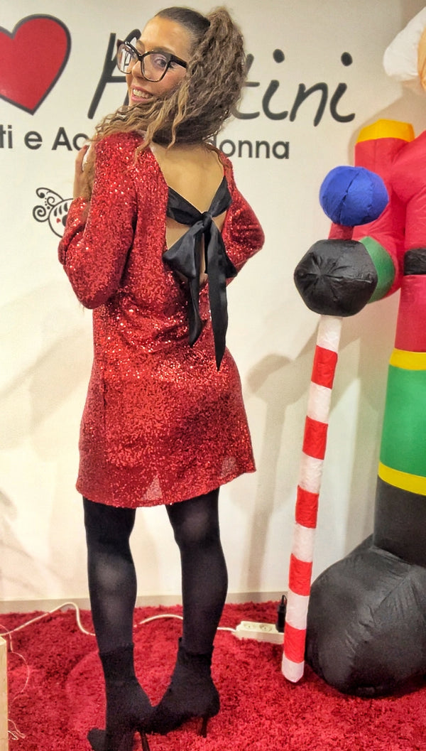 Abito rosso fioccone