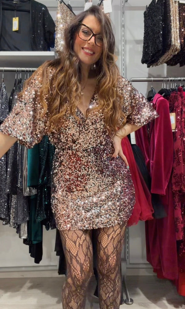 Abitino paillettes con sottoveste pantaloncino