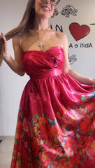 Abito sara fiori fondi fucsia