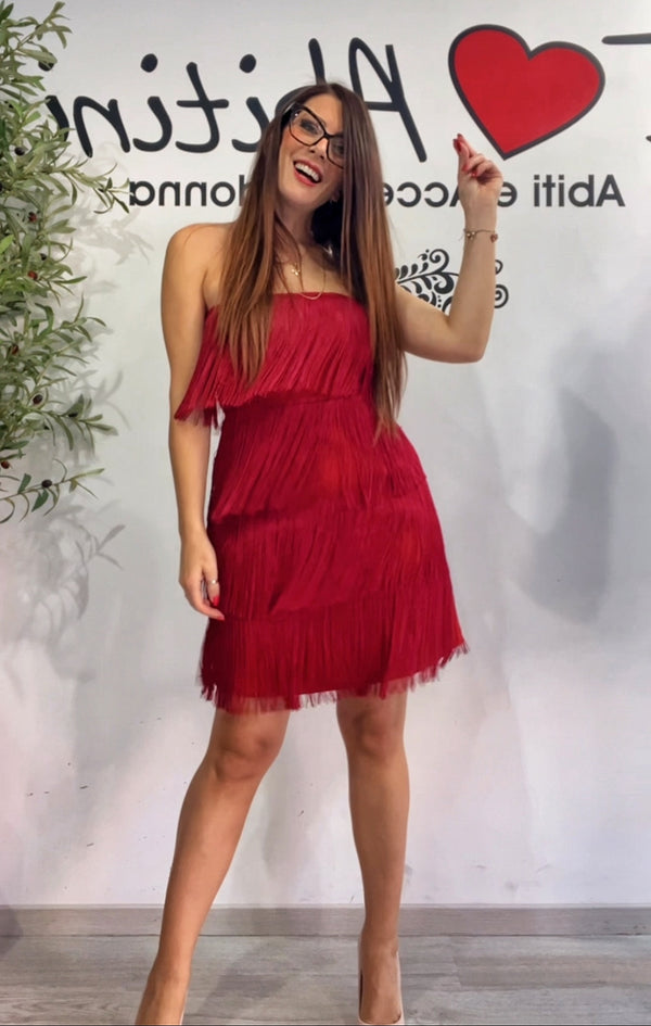 Abitino frange nero e rosso lum