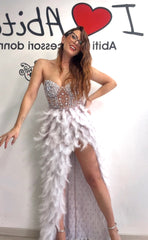 Abito piume vari colori