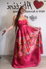 Abito sara fiori fondi fucsia