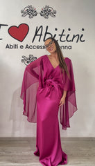 Abito bezz magenta mantella