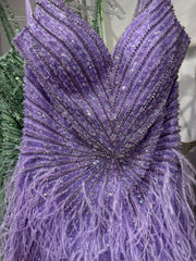 Abito diamond piume vari colori