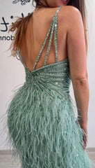 Abito diamond piume vari colori