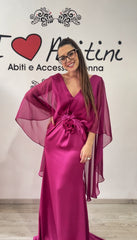 Abito bezz magenta mantella