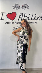 Abito bezz bianco e nero midi
