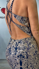 Sirena blu glitter oro