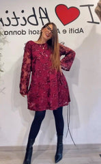 Abito paillettes fiocco vari colori