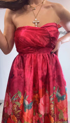 Abito sara fiori fondi fucsia