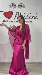 Abito bezz magenta mantella