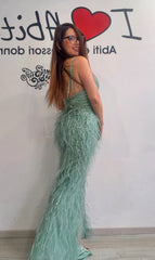 Abito diamond piume vari colori