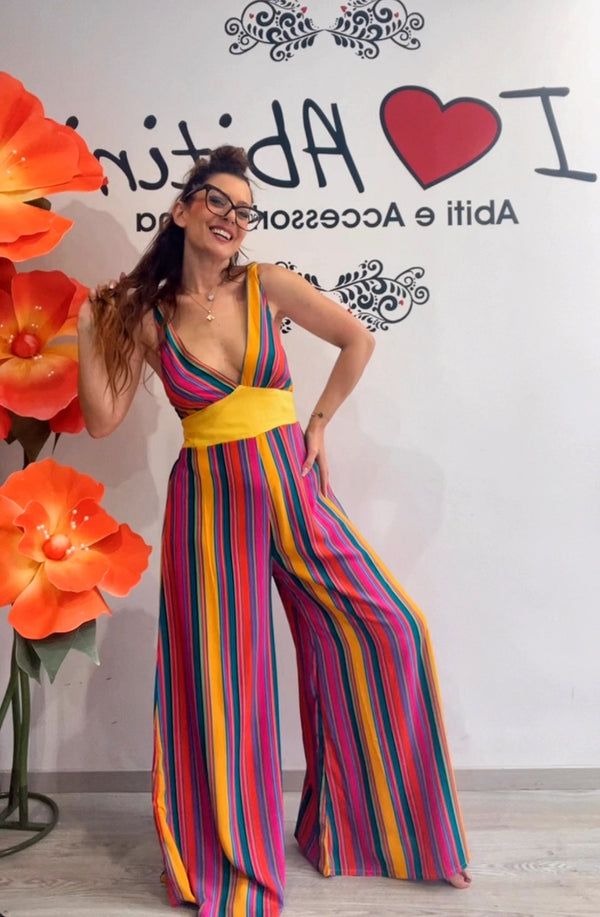 Tuta righe baba vari colori