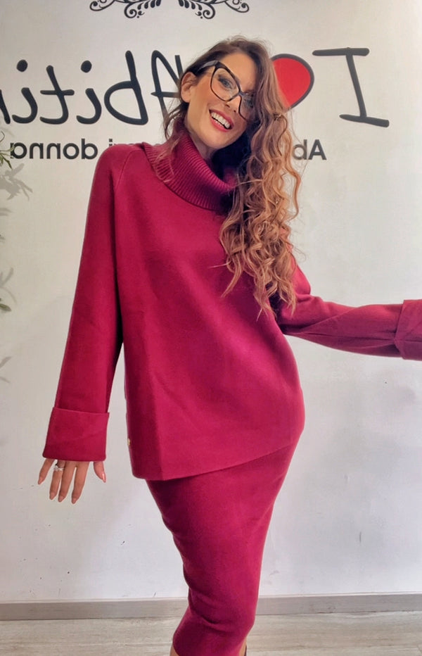 Maxi maglia carola bordeaux