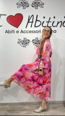 Abito liza fucsia fiori