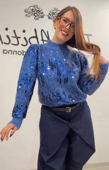 Maglione paillettes blu, Ferrone