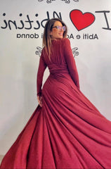 Abito glitter bordeaux Sara