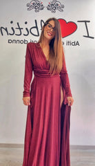 Abito glitter bordeaux Sara