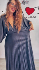 Abito pipistrello plisse vari colori