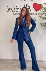 Tailleur blu doppio petto Ferrone