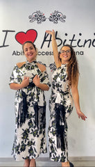 Abito bezz bianco e nero midi