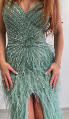 Abito diamond piume vari colori