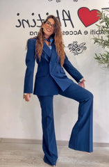 Tailleur blu doppio petto Ferrone