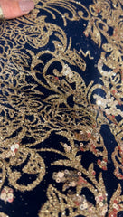 Sirena blu glitter oro