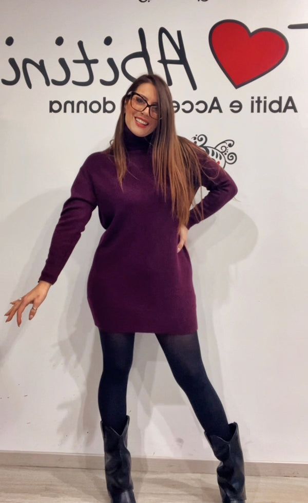 Abito maglia collo vari colori