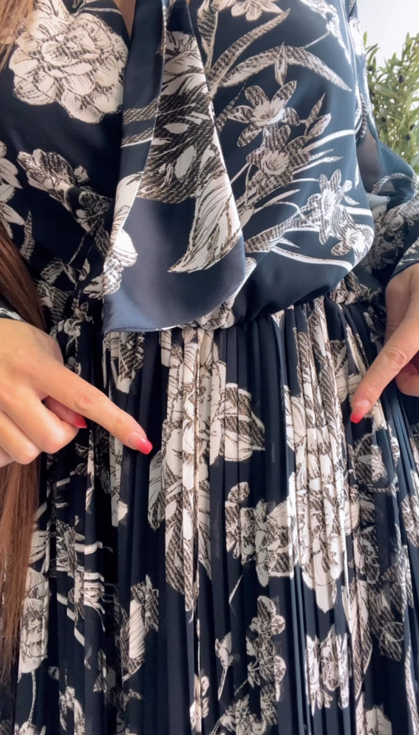 Abito liza fiori plisse